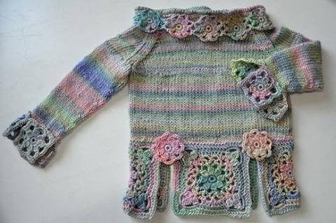 Strickanleitung * Kinderpulli "Daisy" mit Größentabelle 1-10 Jahre