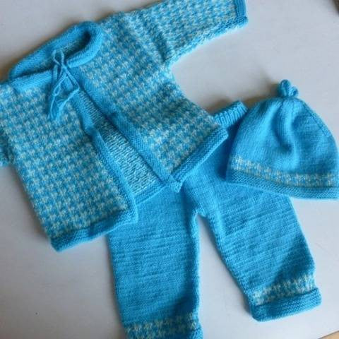 Strickanleitung * Babyset "Kikeriki" in 5 Größen