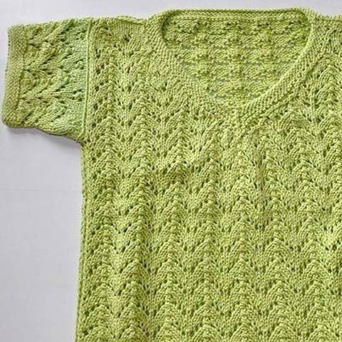 Strickanleitung * Kinderpulli Ajourmuster "Spitze Bögen" in 3 Größen